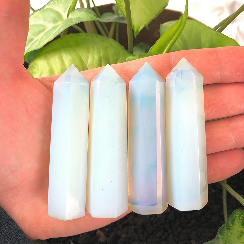 Opal Stone Healing Crystal Pyramid Tower Wand Point Obelisk Rock